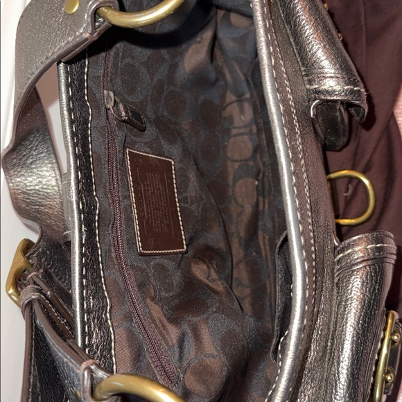 Gunmetal Coach Leather Shoulder Bag - Picture 8 of 10